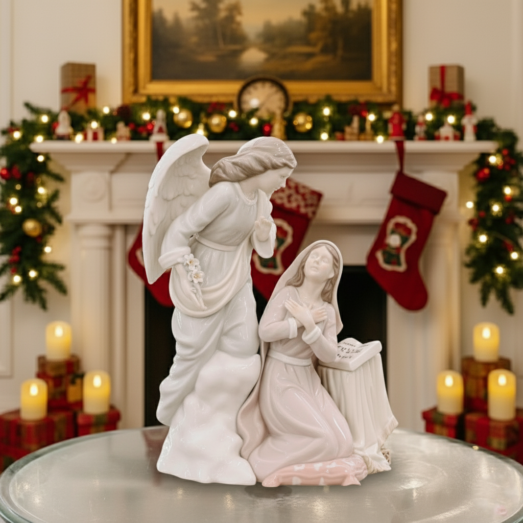 Annunciation Angel and Mary Figurine, Gabriel and Virgin Mary Statue, Christian Religious Decor, Faith Home Display, Spiritual Gift